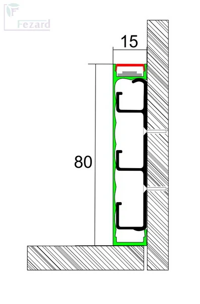 Алюминиевый плинтус Fezard Кабельный ALP-G80-LA Алюминий 80*15*2500 мм в Нижнем Тагиле