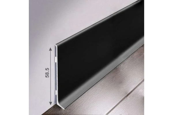 Алюминиевый плинтус Bonkeel ПЛ60 515л Черный (58,5х11,2х2500мм) в Нижнем Тагиле