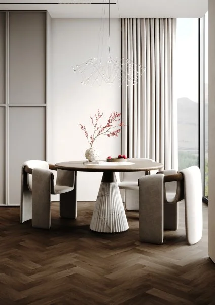 Кварц-виниловая плитка Fargo Herringbone 44-7009-24 Дуб Шварцвальд в Нижнем Тагиле