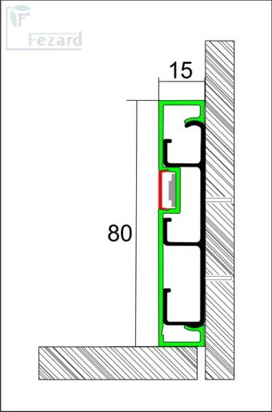 Алюминиевый плинтус Fezard Кабельный ALP-G80-LF Алюминий 80*15*2500 мм в Нижнем Тагиле
