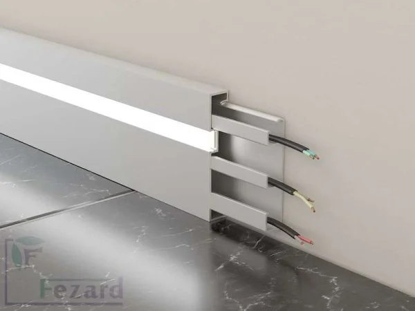 Алюминиевый плинтус Fezard Кабельный ALP-G80-LF Алюминий 80*15*2500 мм в Нижнем Тагиле