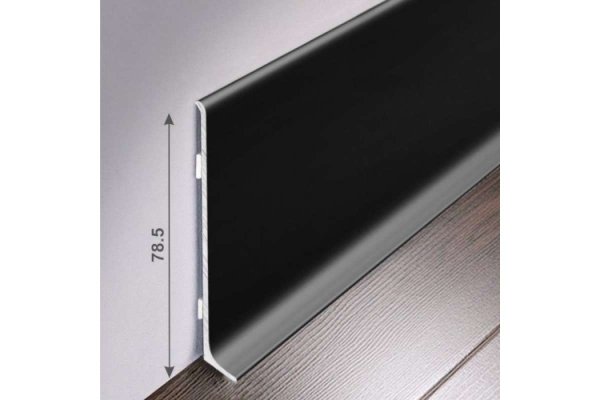 Алюминиевый плинтус Bonkeel ПЛ80 515л Черный (78,5х11,2х2500мм) в #REGION_NAME_DECLINE_PP#